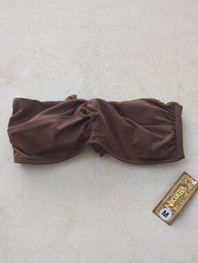 Nicolita Brown Bandeau Bikini Top